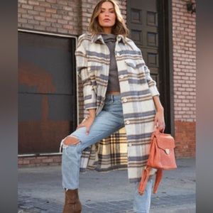 NWOT Vici Dolls Manchester plaid coat with pockets, sold out on Vici’s website